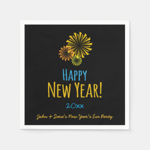 Serviette En Papier Feux d'artifice Bonne Année, Fête