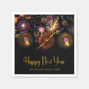 Serviette En Papier Feux d'artifice festifs Bonne Année