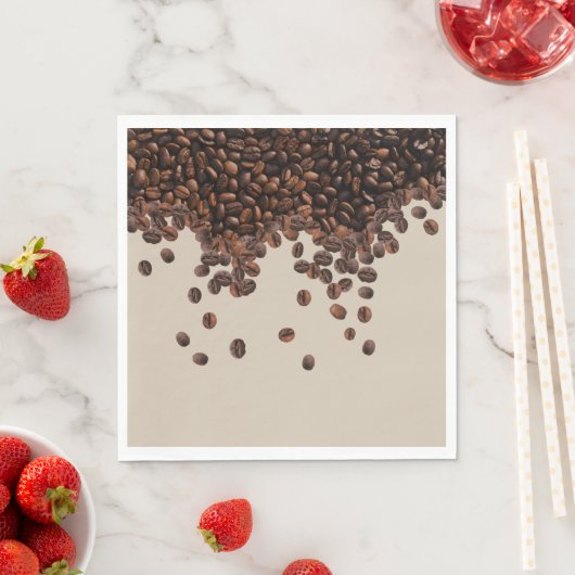 Serviette En Papier Fèves de café (En situation)