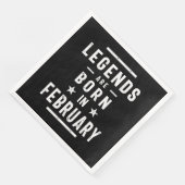 Serviette En Papier Février Anniversaire Les Légendes Cadeaux Sont Nés (Coin)