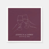 Serviette En Papier Fiançailles chic + Mariage (Devant)