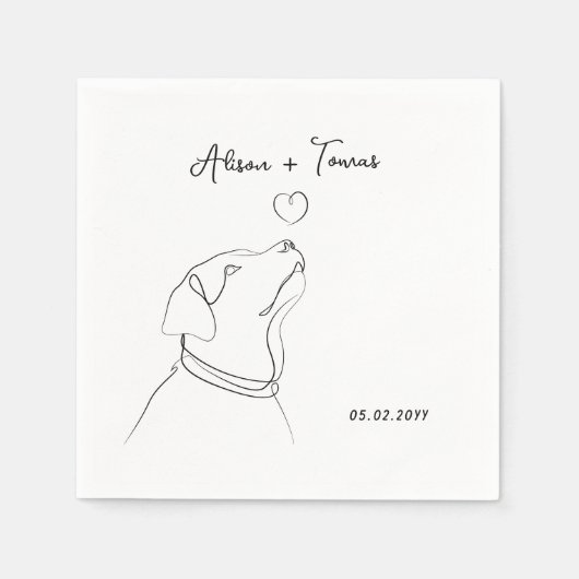 Serviette En Papier Fiançailles de Doodle Black White Mariage Monogram (Devant)