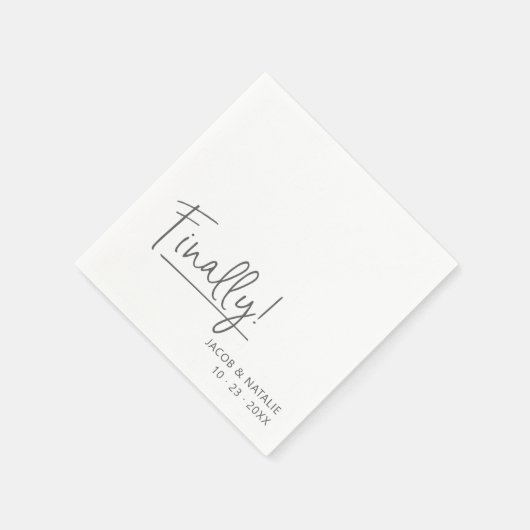 Serviette En Papier FIANÇAILLES / MARIAGE | Enfin ! | Papier Napkin (Coin)