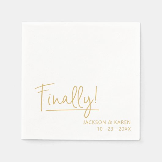 Serviette En Papier FIANÇAILLES / MARIAGE | Enfin ! | Papier Napkin (Devant)