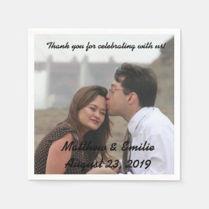 Serviette En Papier Fiançailles personnalisé / Mariage photo serviette