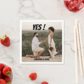 Serviette En Papier Fiançailles Photo Party Napkins (En situation)