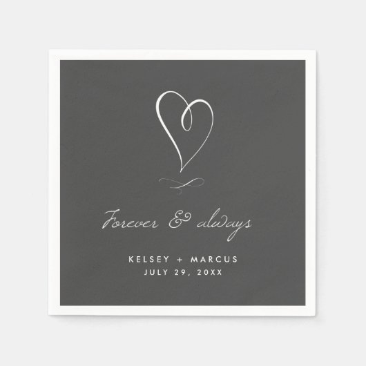 Serviette En Papier Fiançailles pour toujours et toujours Mariage | An (Devant)