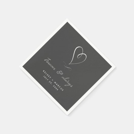 Serviette En Papier Fiançailles pour toujours et toujours Mariage | An (Coin)