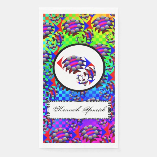 Serviette En Papier Fibonacci 'Fish' par Kenneth Yoncich (Devant)