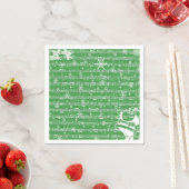 Serviette En Papier Fiche musicale vintage Green Christmas (En situation)