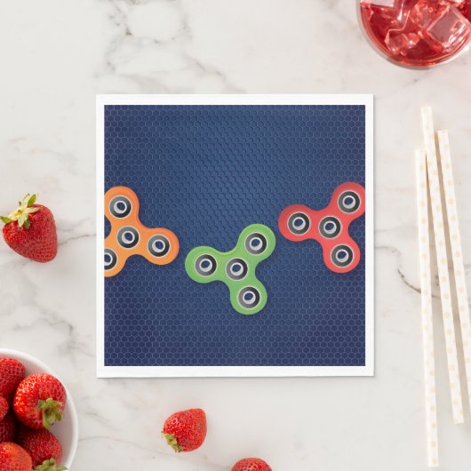Serviette En Papier Fidget Spinner Anniversday Party Napkins (En situation)
