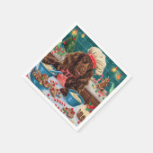 Serviette En Papier Field Spaniel Gîtes : Festive Noël (Coin)