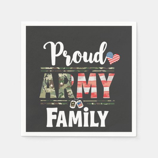 Serviette En Papier Fier Armée Famille Américaine Patriotique Ancien J (Devant)