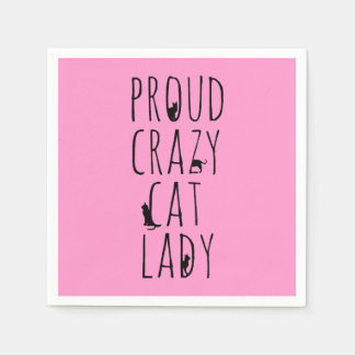 Serviette En Papier Fier Crazy Cat Lady