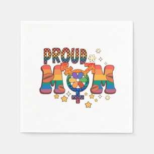 Serviette En Papier Fier Maman; Arc-en-ciel; Soutien LGBTQ