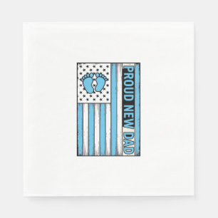Serviette En Papier Fier Nouveau Papa Pieds de Bébé Drapeau Vector Des