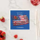 Serviette En Papier Fier paysan patriotique drapeau Thunder_Cove (En situation)
