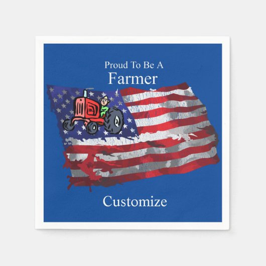 Serviette En Papier Fier paysan patriotique drapeau Thunder_Cove (Devant)