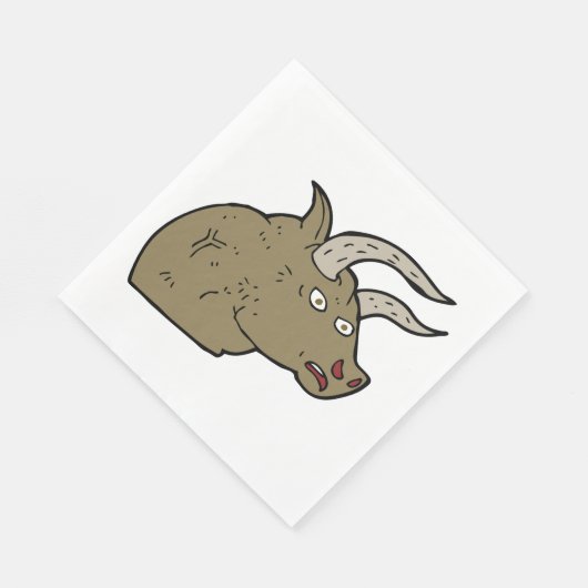 Serviette En Papier Fierce Angry Bull Head Rustic Wild Animal (Coin)