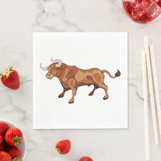Serviette En Papier Fierce Bull (En situation)