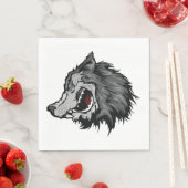 Serviette En Papier Fierce Wolf Head Bold Wild Animal (En situation)