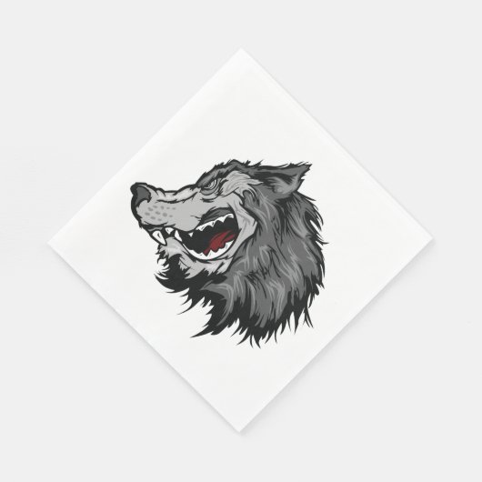 Serviette En Papier Fierce Wolf Head Bold Wild Animal (Coin)