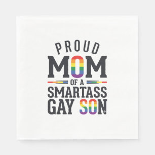 Serviette En Papier Fière maman d'un fils gay insolent Vintage T-shirt