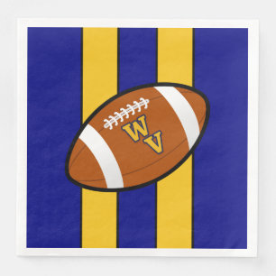 Serviette En Papier Fierté de bleu et d'or du football de la Virginie