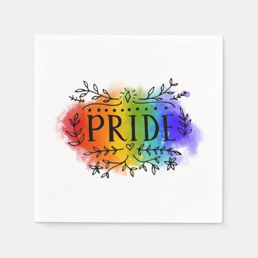 Serviette En Papier Fierté en aquarelle (Devant)