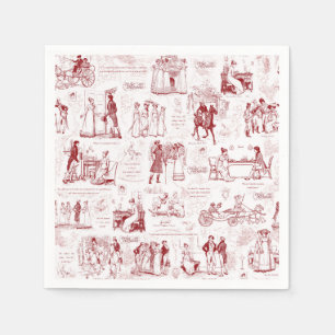 Serviette En Papier Fierté et préjugés Citations de toile rouge Illust