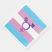 Serviette En Papier Fierté et symbole transgenre (Coin)