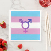 Serviette En Papier Fierté et symbole transgenre (En situation)
