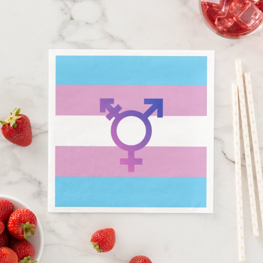Serviette En Papier Fierté et symbole transgenre (En situation)