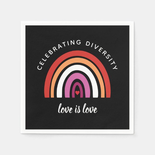 Serviette En Papier Fierté lesbienne célébrant la diversité L'amour es (Devant)