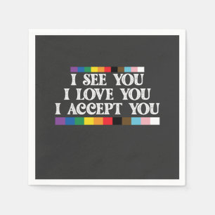 Serviette En Papier Fierté LGBT Je Vois L'Amour Accepter Votre Soutien