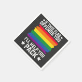 Serviette En Papier Fierté LGBT Si ce drapeau vous offense Je vous aid (Coin)
