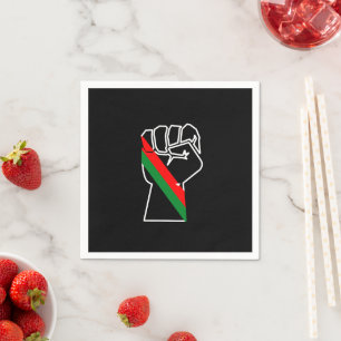Serviette En Papier fierté noire drapeau rouge vert poing panafricain