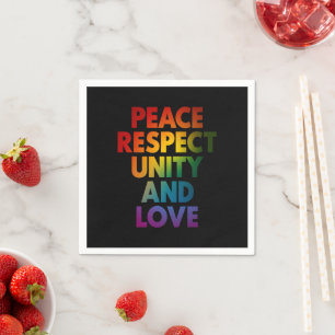 Serviette En Papier Fierté Paix Respect Unité Et Amour 