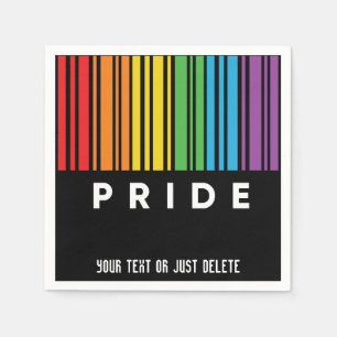 Serviette En Papier Fierté personnalisable Code barre arc-en-ciel LGBT