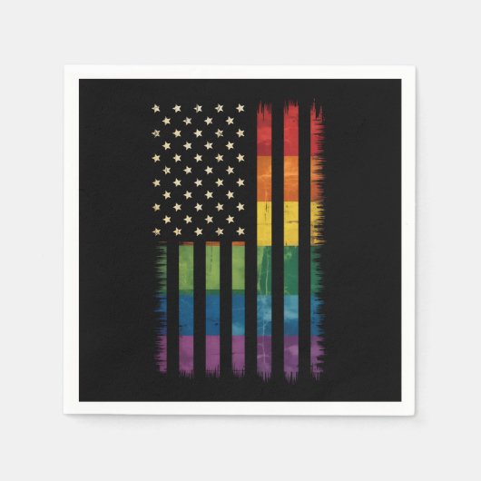 Serviette En Papier Fierté USA Amérique détenue drapeau arc-en-ciel LG (Devant)