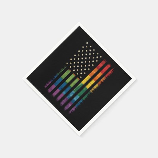 Serviette En Papier Fierté USA Amérique détenue drapeau arc-en-ciel LG (Coin)