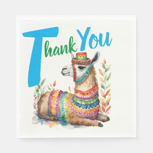 Serviette En Papier Fiesta Baby Boy Muchacho Douche Partyware Llama (Devant)