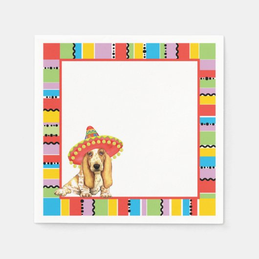 Serviette En Papier Fiesta Basset (Devant)