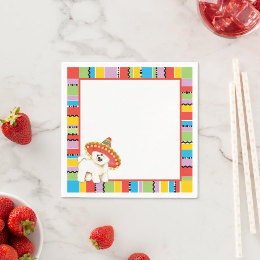 Serviette En Papier Fiesta Bichon (En situation)