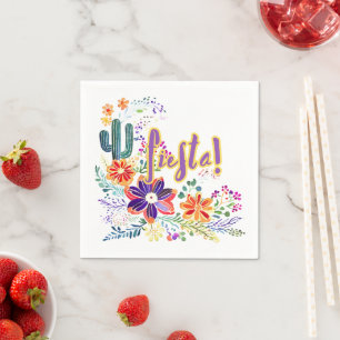 Serviette En Papier FIESTA Cactus Artisanat Fleurs Personnalisé