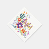 Serviette En Papier FIESTA Cactus Folklore Fleurs Personnalisé (Coin)