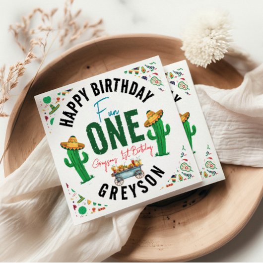 Serviette En Papier Fiesta d'abord | 1ère fête d'anniversaire