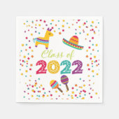 Serviette En Papier Fiesta Graduation Napkin - Sombrero (Blanc) (Devant)