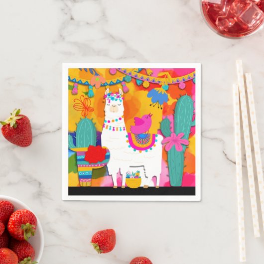 Serviette En Papier Fiesta Llama Cinco De Mayo Fête d'anniversaire (En situation)
