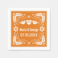 Fiesta mariage inséparable de papillon orange pica